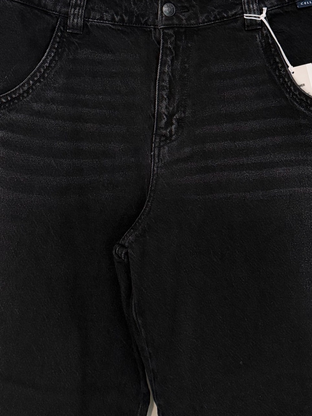 Cello Wide Leg Skater Jeans Women’s Size 11 Black Ombre Wide Belt Loops New - Picture 5 of 16
